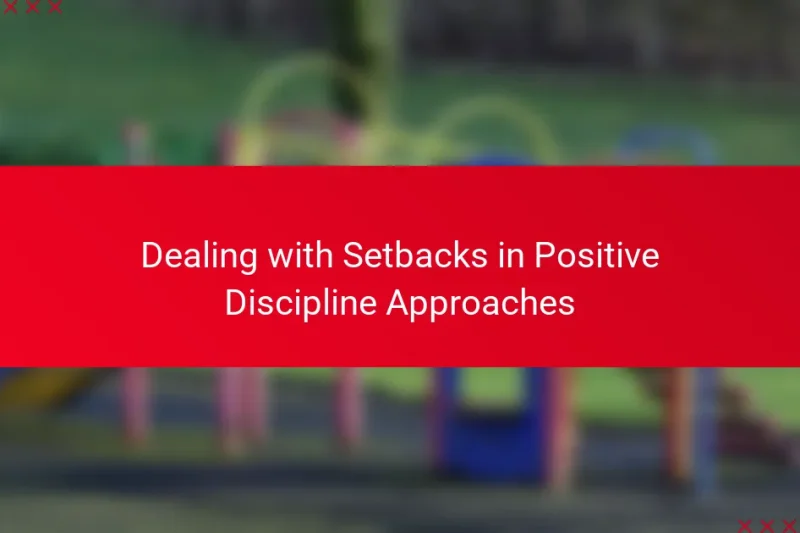 Dealing with Setbacks in Positive Discipline Approaches