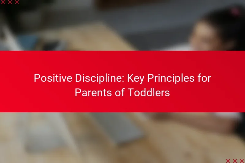 Positive Discipline: Key Principles for Parents of Toddlers