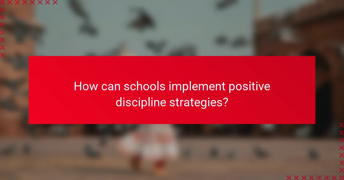 How can schools implement positive discipline strategies?