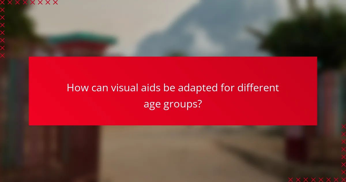 How can visual aids be adapted for different age groups?