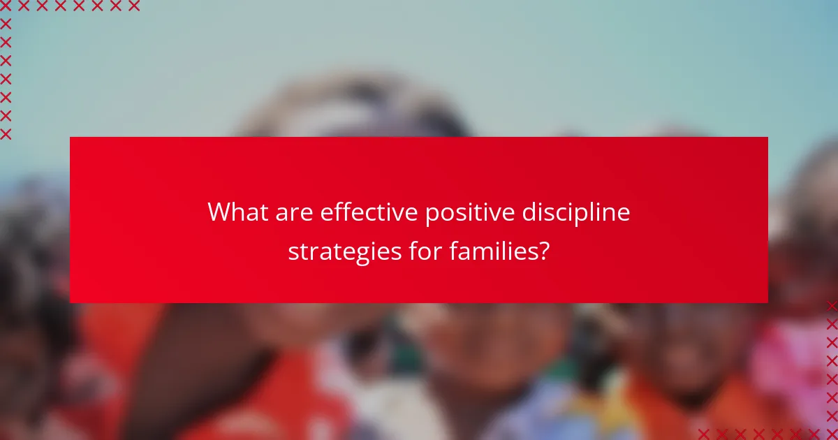 What are effective positive discipline strategies for families?