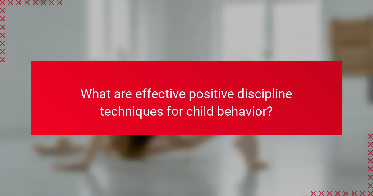 What are effective positive discipline techniques for child behavior?